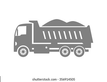 Truck vector icon on white background