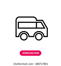 Truck vector icon, The outlined symbol of lorry. Simple, modern flat vector illustration for mobile app, website or desktop app  