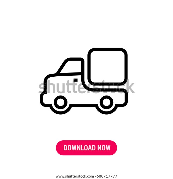 Truck vector icon, The outlined symbol of motor lorry.\
Simple, modern flat vector illustration for mobile app, website or\
desktop app  