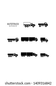 Truck - vector icon set. Symbol for web, infographics, print design and mobile UX/UI kit. Vector illustration, EPS10.