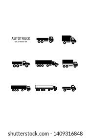 Truck - vector icon set. Symbol for web, infographics, print design and mobile UX/UI kit. Vector illustration, EPS10.