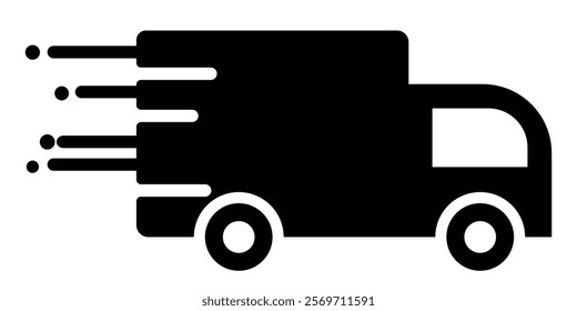 Truck vector icon set. Van, semi truck, delivery service logo collection isolated on white. Moving car line outline thin sign flat design. Logistics trucking business concept. Design Eps 10