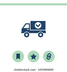 Truck vector icon. Simple flat icon on white background.
