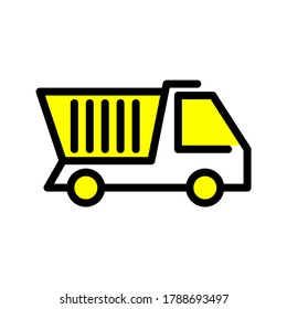 truck vector icon with yellow filled color