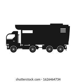 Truck vector icon.Black vector icon isolated on white background truck .