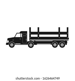 Truck vector icon.Black vector icon isolated on white background truck .