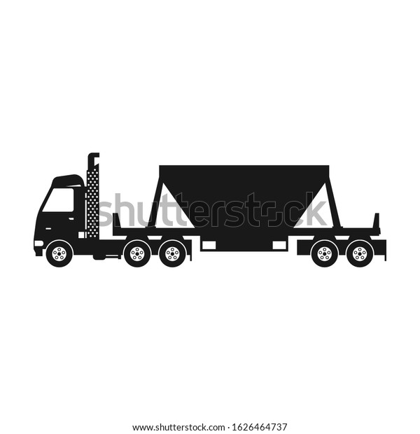 Truck vector icon.Black vector icon isolated on white
background truck .