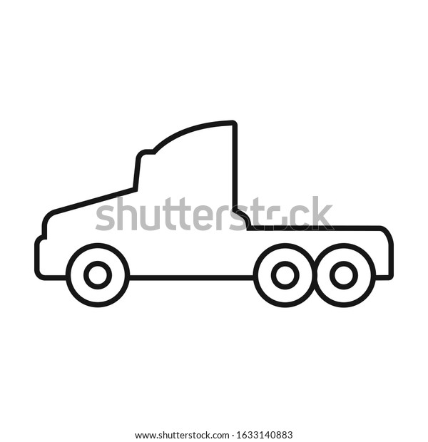 Truck vector icon.outline vector icon isolated on white\
background truck .