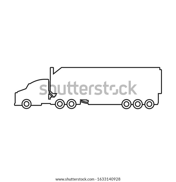 Truck vector icon.outline vector icon isolated on white\
background truck .
