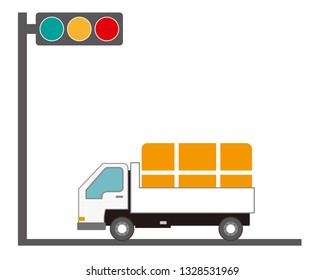 Truck vector icon.Vector car Icon.traffic light icon.