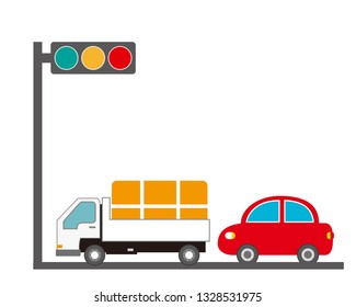 Truck vector icon.Vector car Icon.traffic light icon.