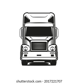 truck vector illustration black and white front view vehicle classic