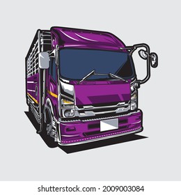 truck vector illustration colored truck purple