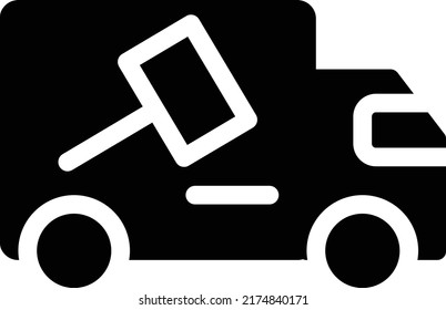 Truck Vector illustration on a transparent background.Premium quality symbols.Glyphs vector icon for concept and graphic design.