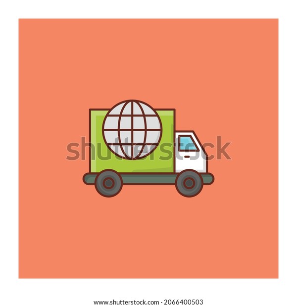 truck Vector illustration on a transparent\
background. Premium quality symbols.Vector line flat color icon for\
concept and graphic\
design.