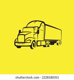 truck vector illustration on yellow background