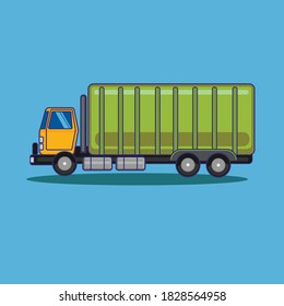 Truck Vector illustration. Trash Truck Flat illustration. Cartoon IconTruck.