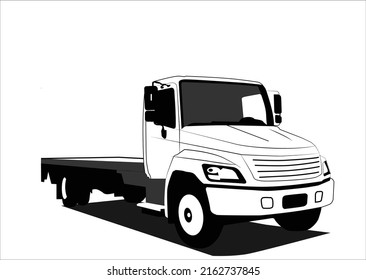 Truck vector. Isolated template of lorry on white background. Vehicle branding. 