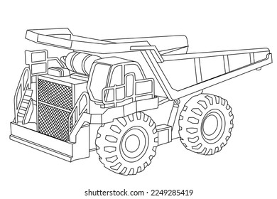 Truck vector line art for coloring page 