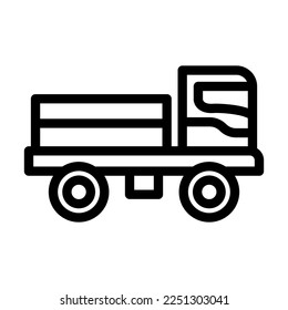 Truck Vector Line Icon Design