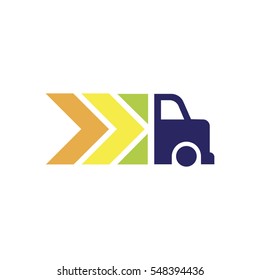 Truck vector logo for delivery, logistic auto company