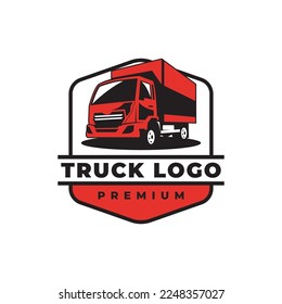 truck vector logo design. box truck logo