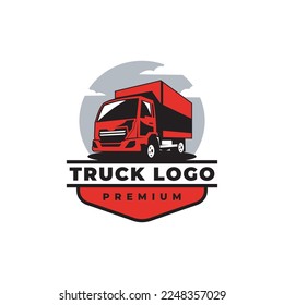 truck vector logo design. box truck logo
