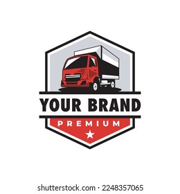 truck vector logo design. box truck logo