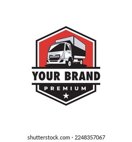 truck vector logo design. box truck logo