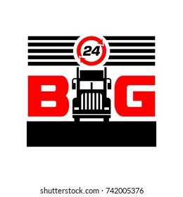 truck vector logo.letter b and g vector logo.