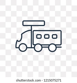 Truck vector outline icon isolated on transparent background, high quality linear Truck transparency concept can be used web and mobile