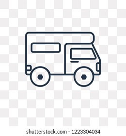 Truck vector outline icon isolated on transparent background, high quality linear Truck transparency concept can be used web and mobile