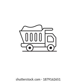 Truck Vector Outline Icon Style Illustration. EPS 10 File 