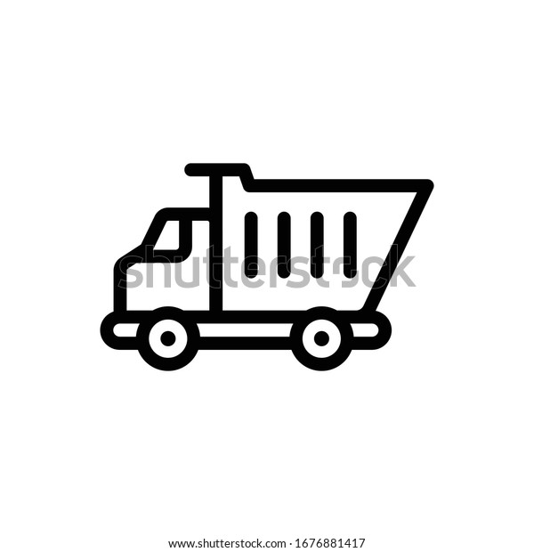 Truck vector\
outline illustration. baby toys\
icon.