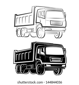 TRUCK VECTOR OUTLINE AND SILHOUETTE