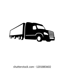 truck vector silhouette. truck logo icon