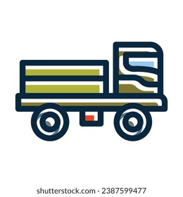 Truck Vector Thick Line Filled Dark Colors Icons For Personal And Commercial Use.
