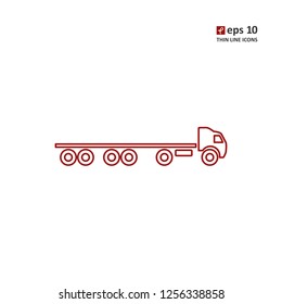 Truck - vector thin line icon on white background. Symbol for web, infographics, print design and mobile UX/UI kit. Vector illustration, EPS10.