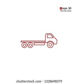 Truck - vector thin line icon on white background. Symbol for web, infographics, print design and mobile UX/UI kit. Vector illustration, EPS10.