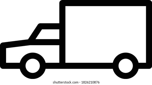 icono de línea delgada del vector del camión 