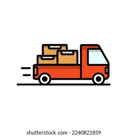 truck vector van car delivery vector symbols for transportation app icon web banner logo - Vector