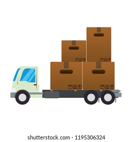 Truck Vehicle Carton Boxes Stock Vector (Royalty Free) 1195306324 ...