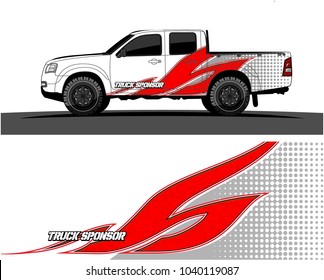 truck and vehicle Graphic vector. Racing background for vinyl wrap and decal