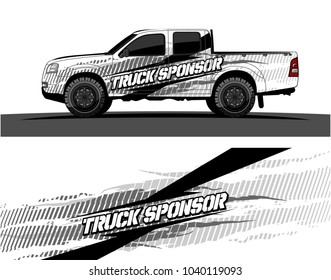 truck and vehicle Graphic vector. Racing background for vinyl wrap and decal