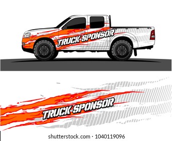 truck and vehicle Graphic vector. Racing background for vinyl wrap and decal