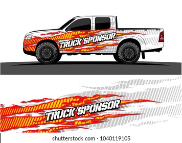 truck and vehicle Graphic vector. Racing background for vinyl wrap and decal