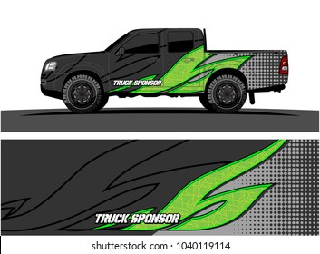 truck and vehicle Graphic vector. Racing background for vinyl wrap and decal