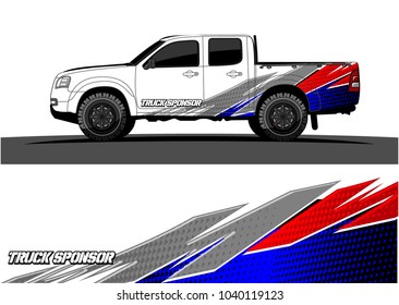 truck and vehicle Graphic vector. Racing background for vinyl wrap and decal