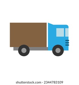 Truck vehicle icon. Delivery services commercial truck. Delivery van on white background. Vector illustration