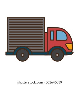 truck vehicle transport isolated icon vector illustration design